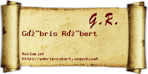Gábris Róbert névjegykártya